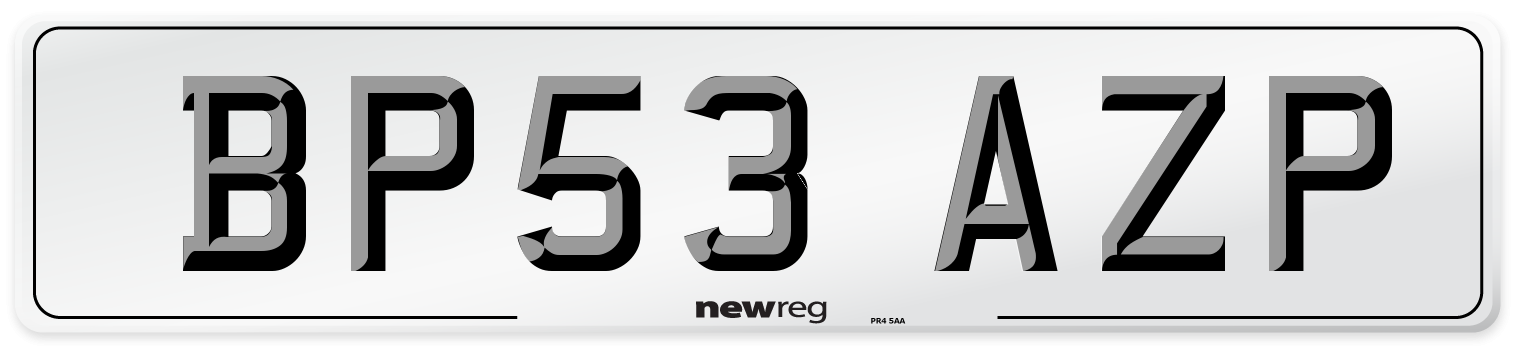 BP53 AZP Number Plate from New Reg